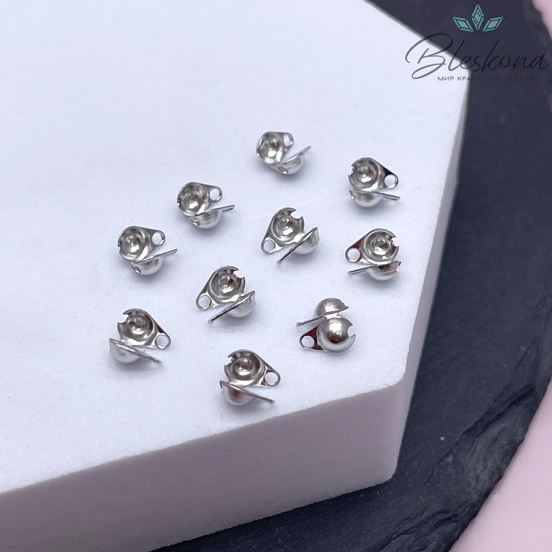 5,7*4 мм Цвет серебро, Каллоты-книжка уп. 10 шт. 