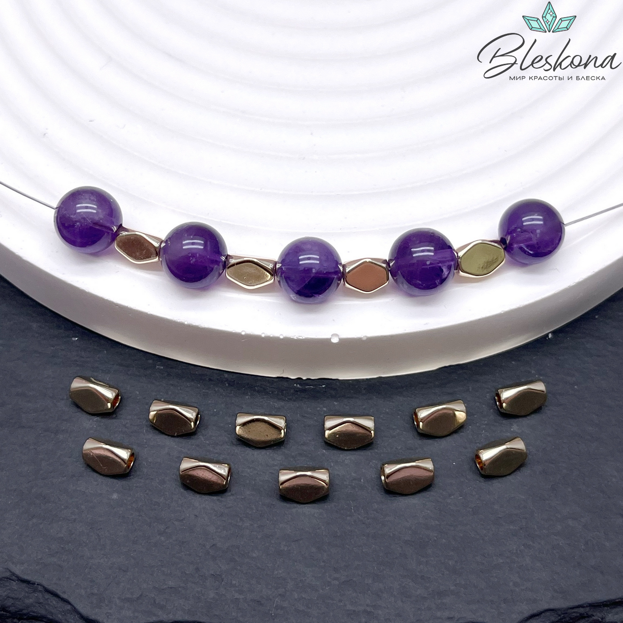 5,3*4 мм Цвет золото, Бусина 3 грани