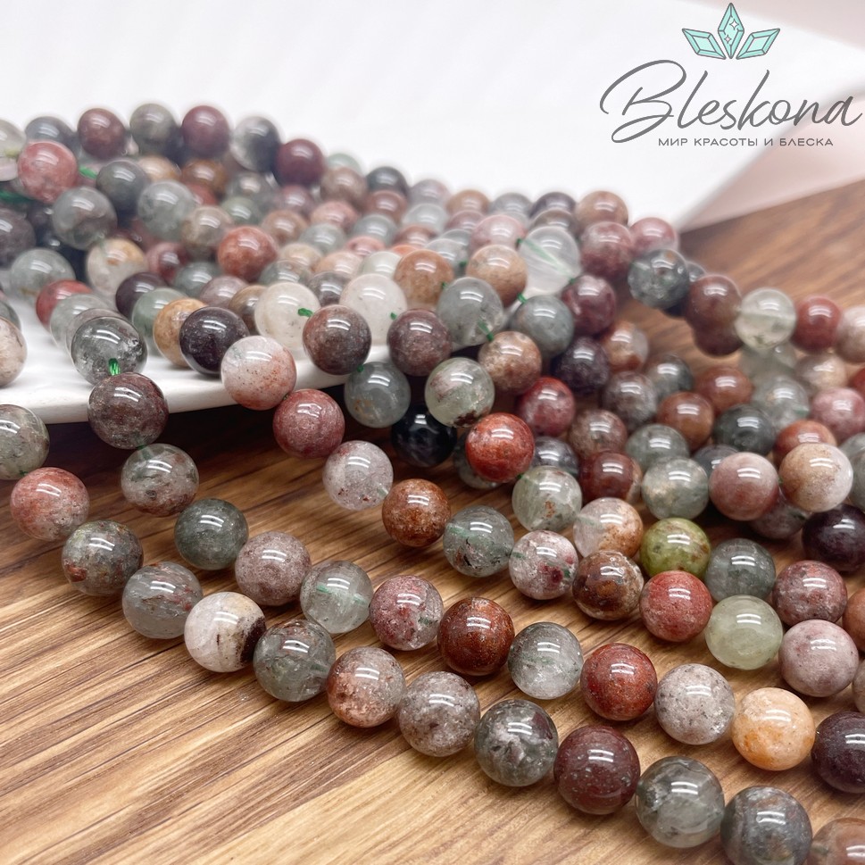  Кварц Фантомный зелено-оранжевый 8,5 мм