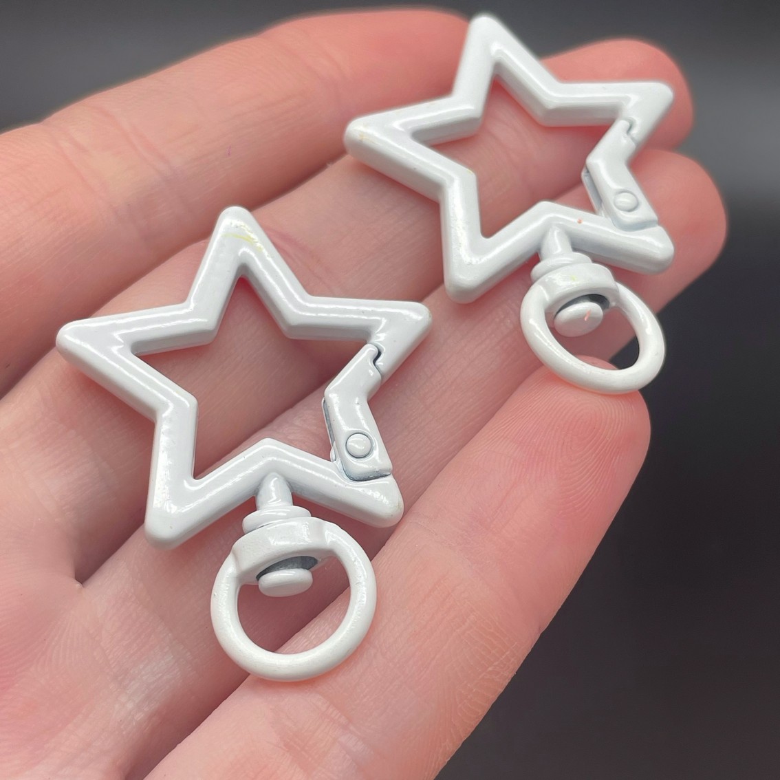 30,5*40мм , Замок крупный звезда белая эмаль 
