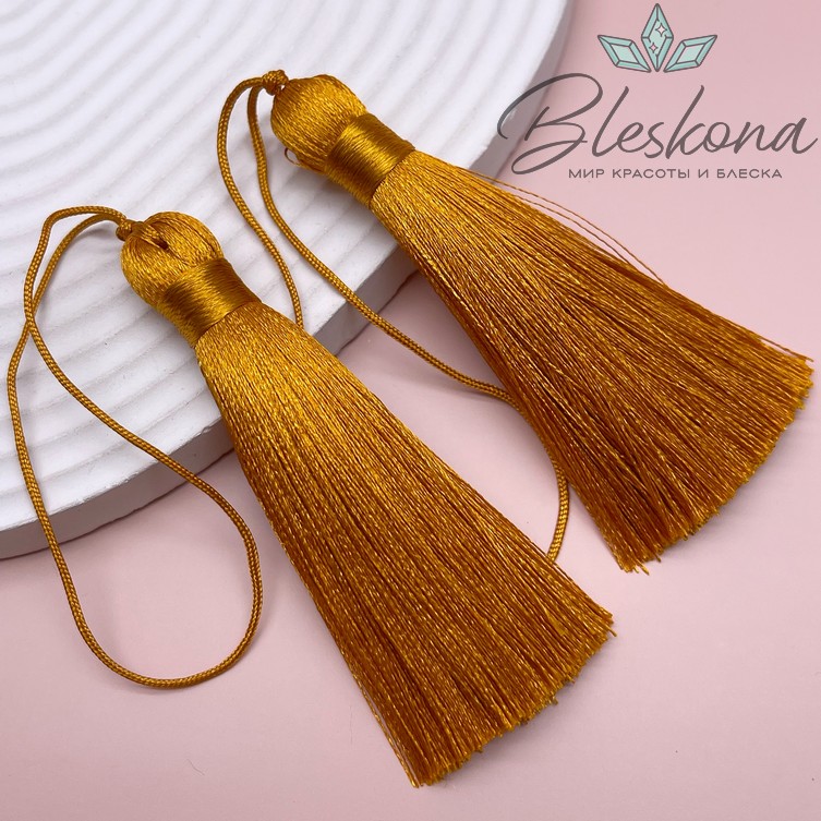 Кисть вискозный шелк Горчичная 8*1 см