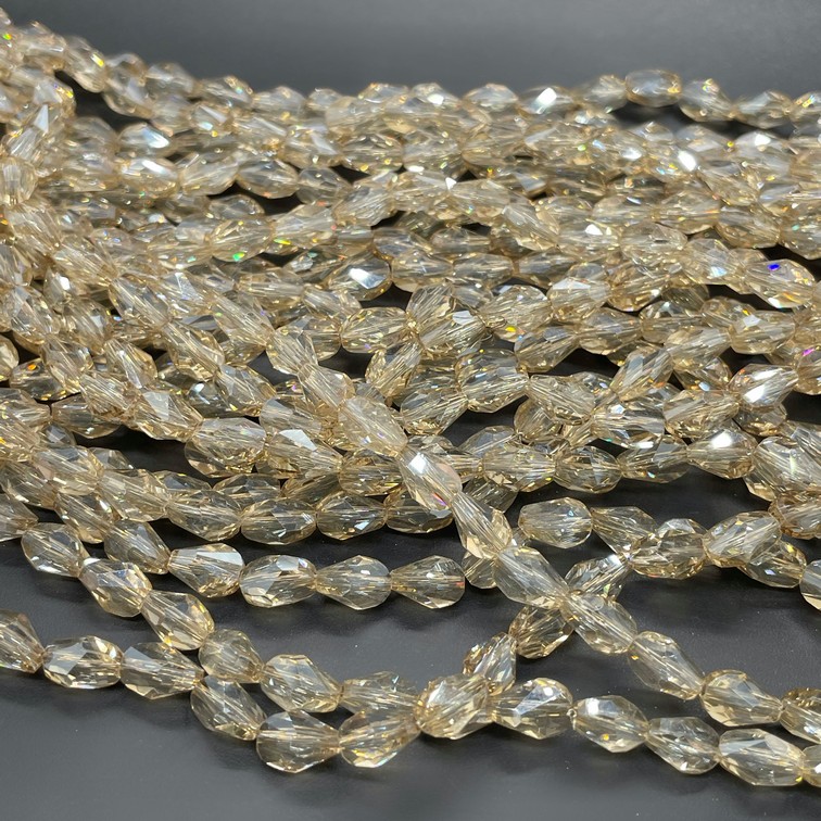 6*8 мм Стекло Lux, ракушка, цвет песочный