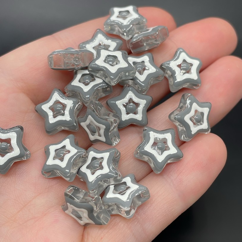 12 мм, Бусина звезда серая уп.5шт
