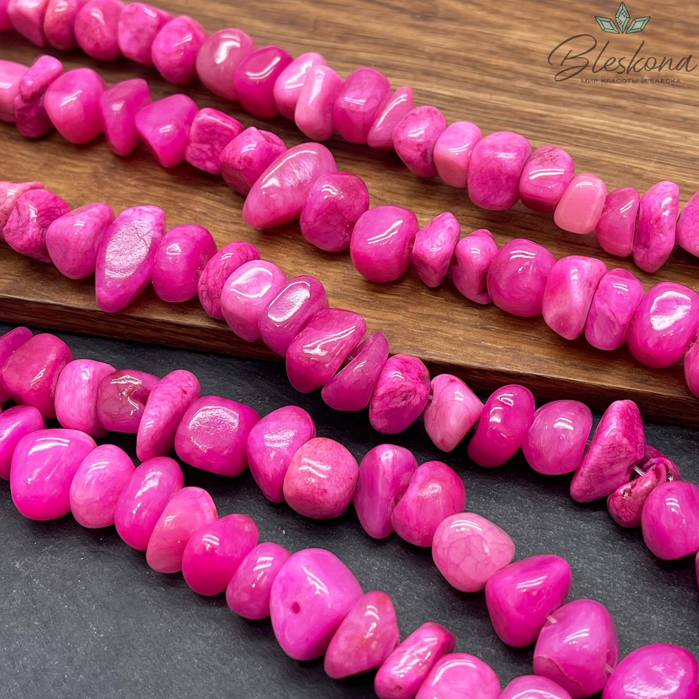 Оникс фриформ фуксия №2  (6-10)*(10-15) мм
