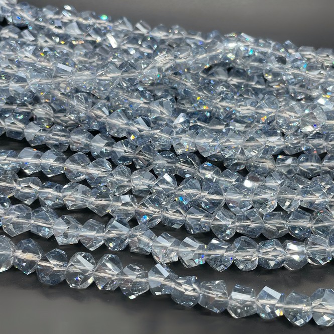 9,5 мм Стекло Lux, многоугольник, цвет серо- голубой