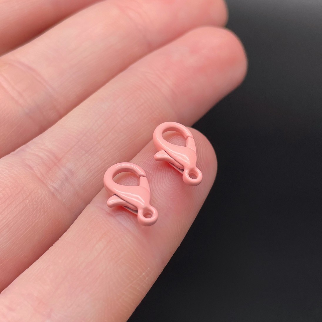 12 мм , Замок круглый  бледно-розовая эмаль