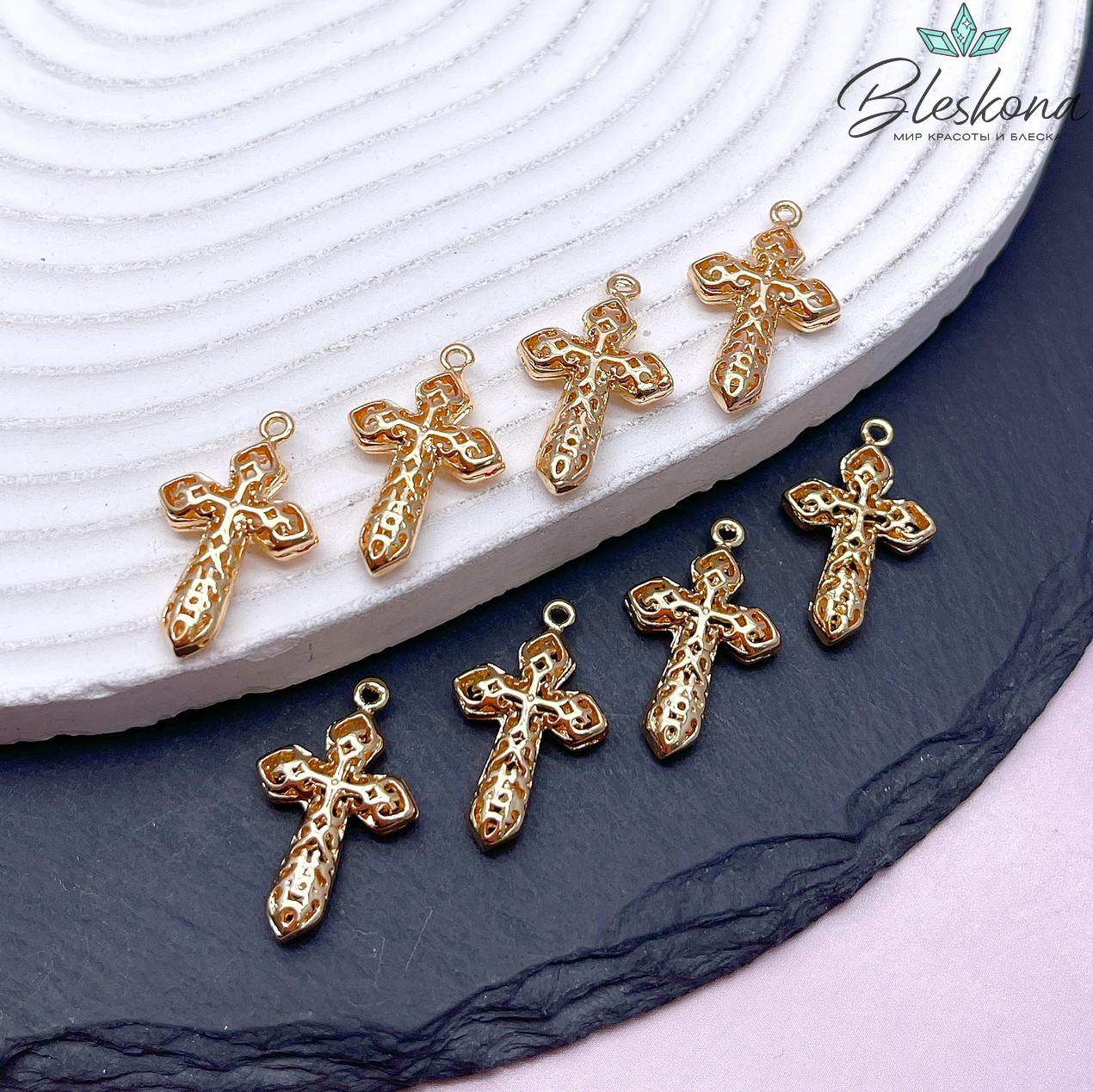 23*14,5 мм Цвет золото, Подвеска Крест узор