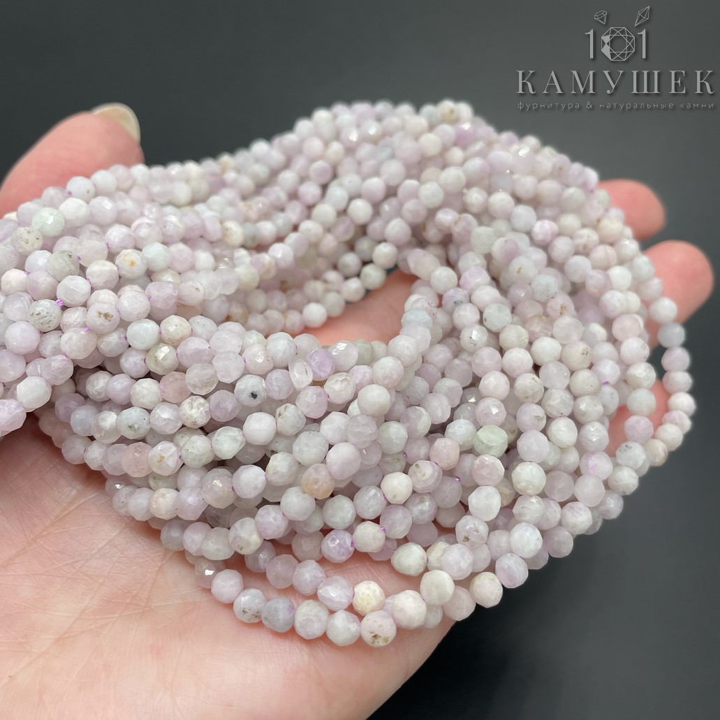 4 мм Кунцит микроогранка №1 (В-качество)