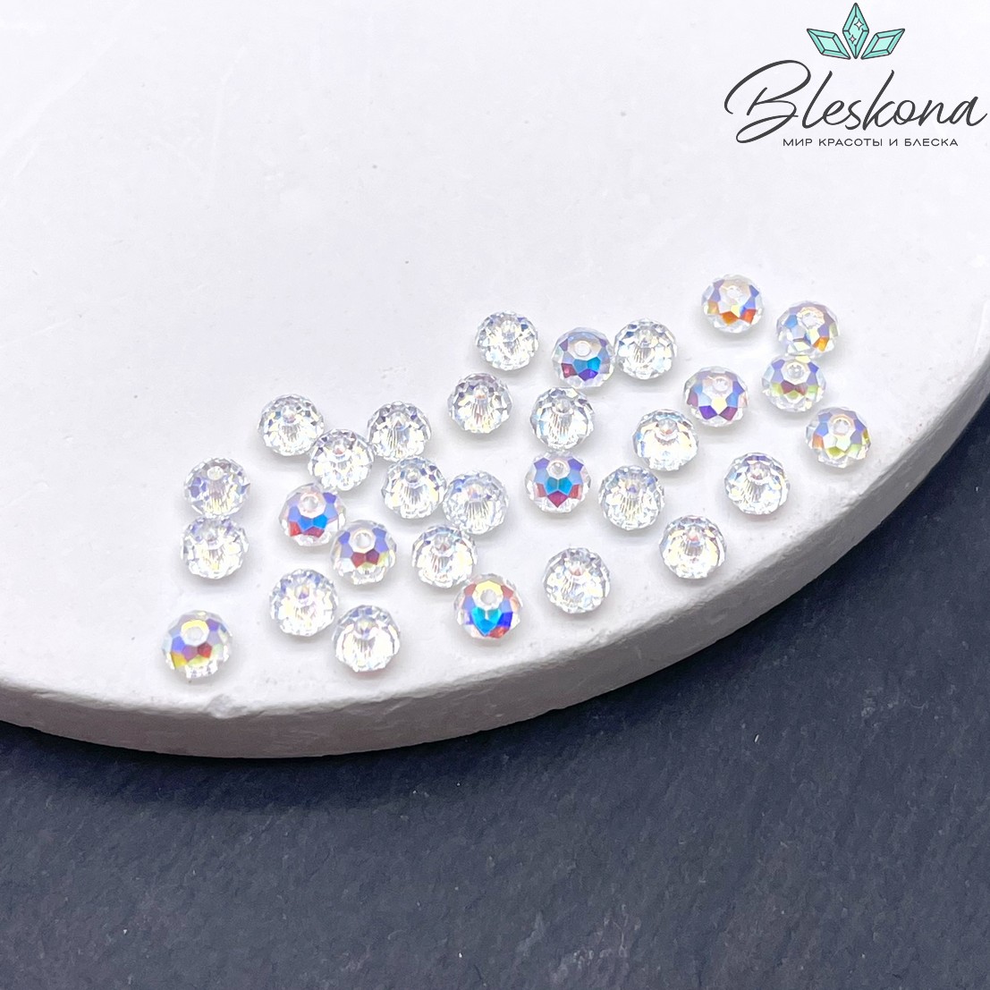 5040 Briolette Bead 4 мм Crystal Aurore Boreale уп.10шт.