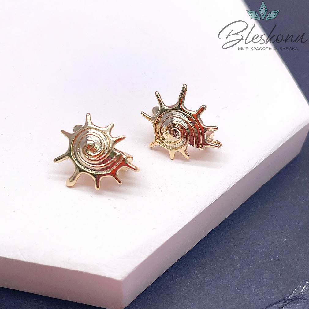 17*15 мм Цвет золото, Швензы ракушка улитка Люкс