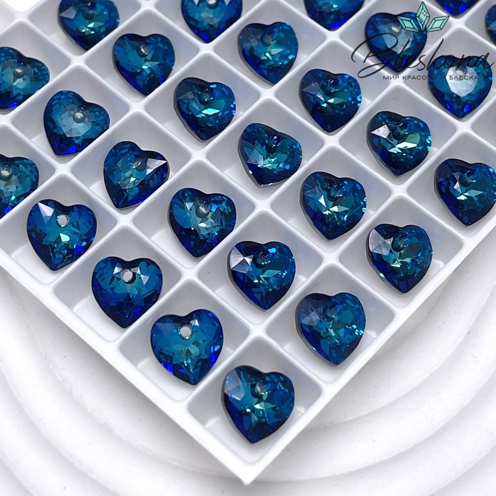 6432 Heart Cup Pendant 8 мм Crystal Bermuda Blue (BB)