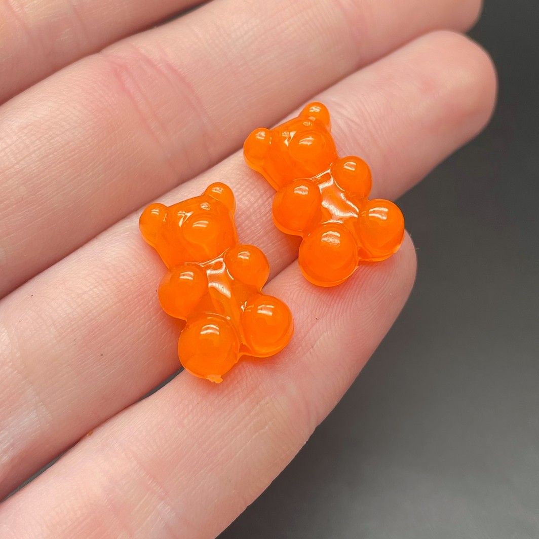 12*18 мм , Бусина Мишка оранжевый №2