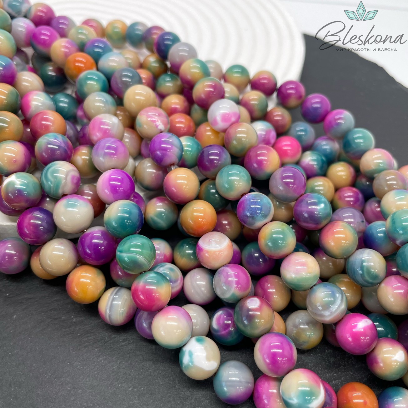 Агат с узором №15 10 мм