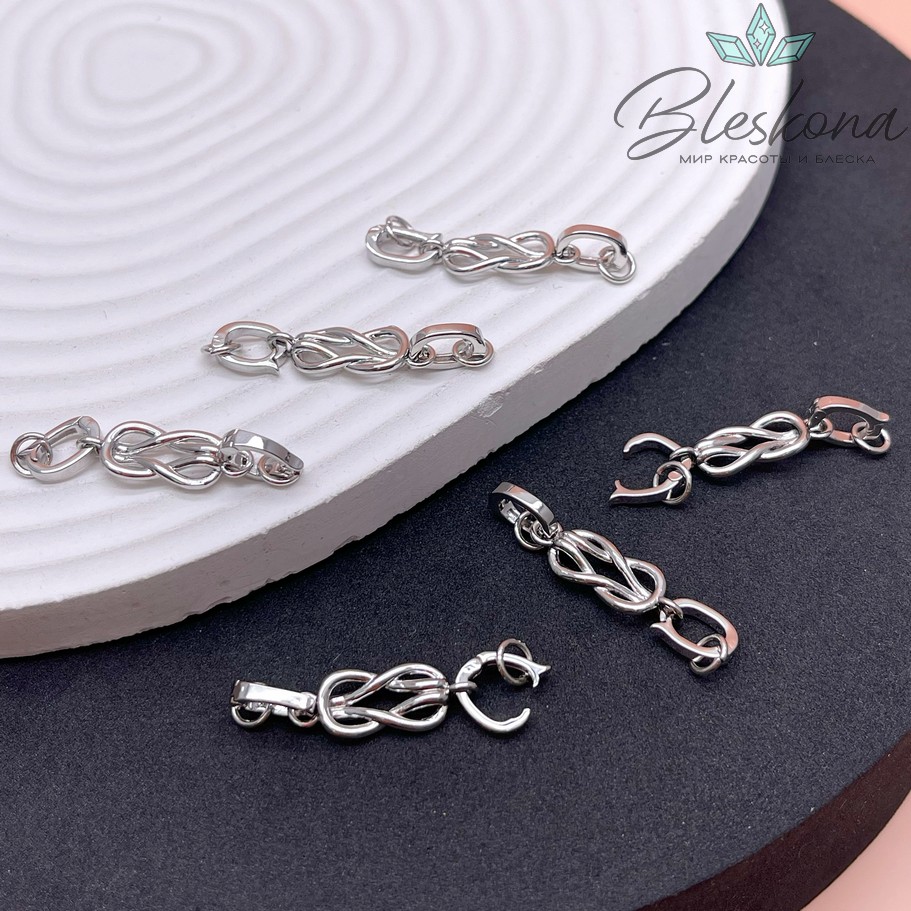 35*7,5 мм Цвет серебро, Замок узелок бейлы