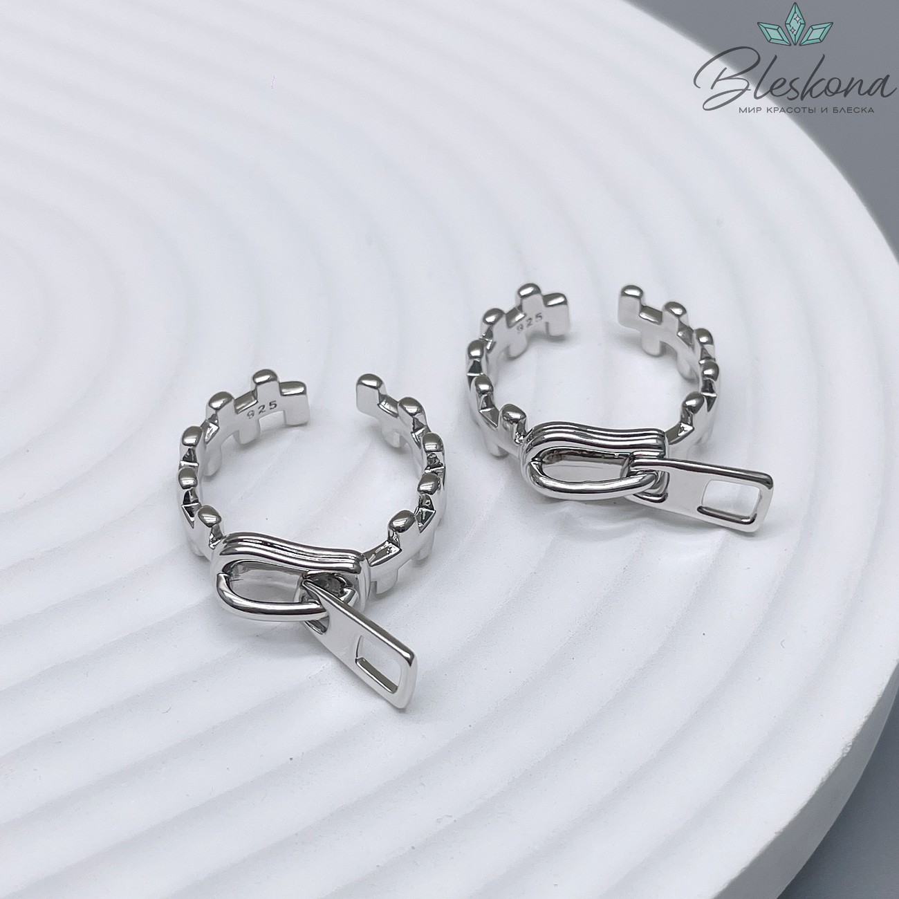 18,5 мм Цвет серебро, Основы для колец замок Люкс 