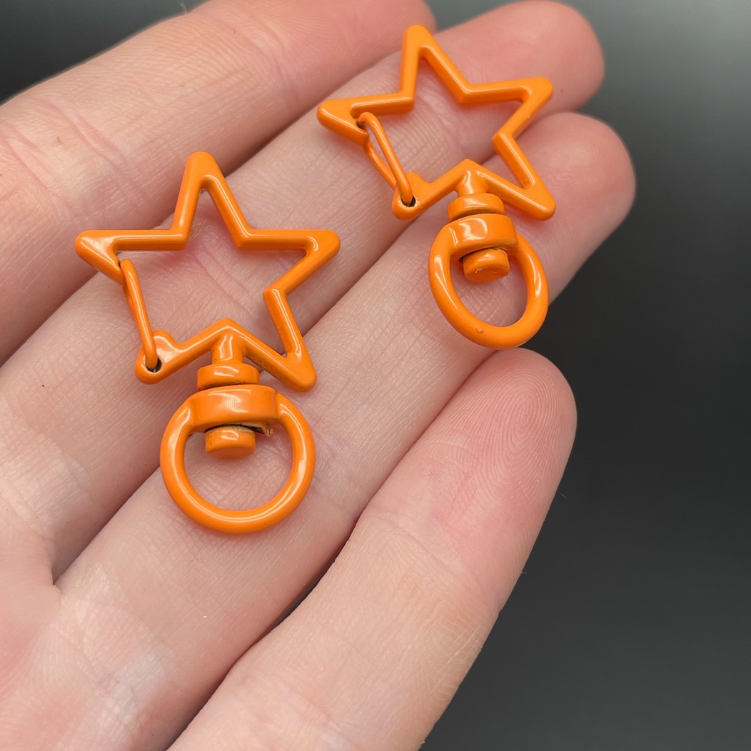 23*35мм , Замок крупный звезда светло-оранжевая эмаль 