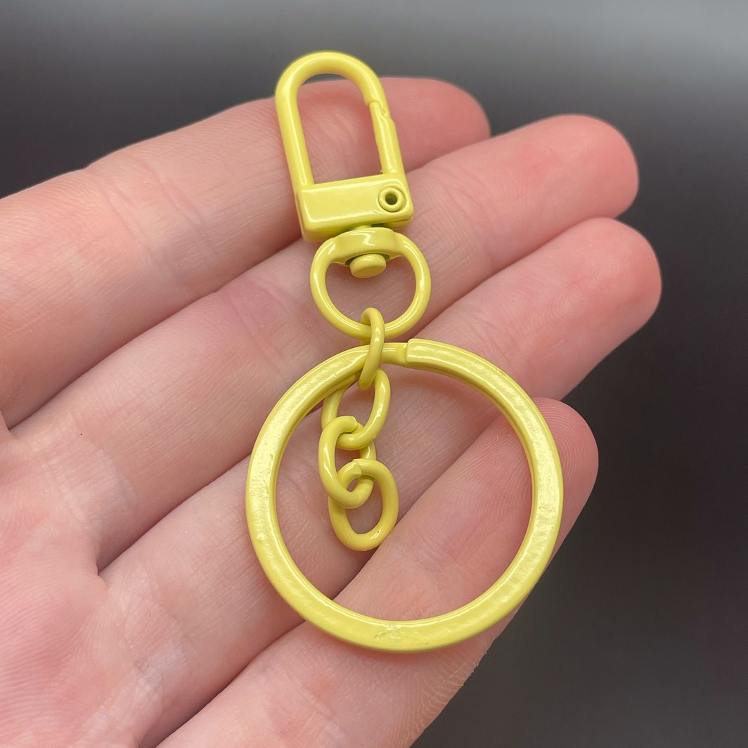 30 мм, Основа для брелока желтая эмаль