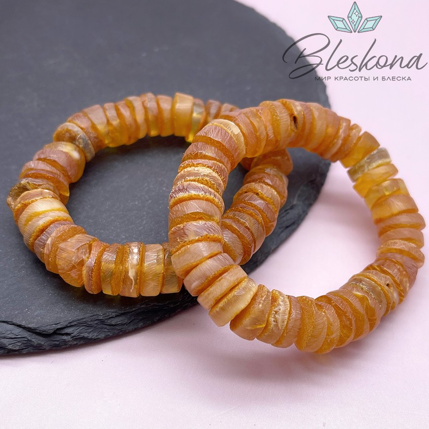 Янтарь коричневый диски 12,5мм сет 19см