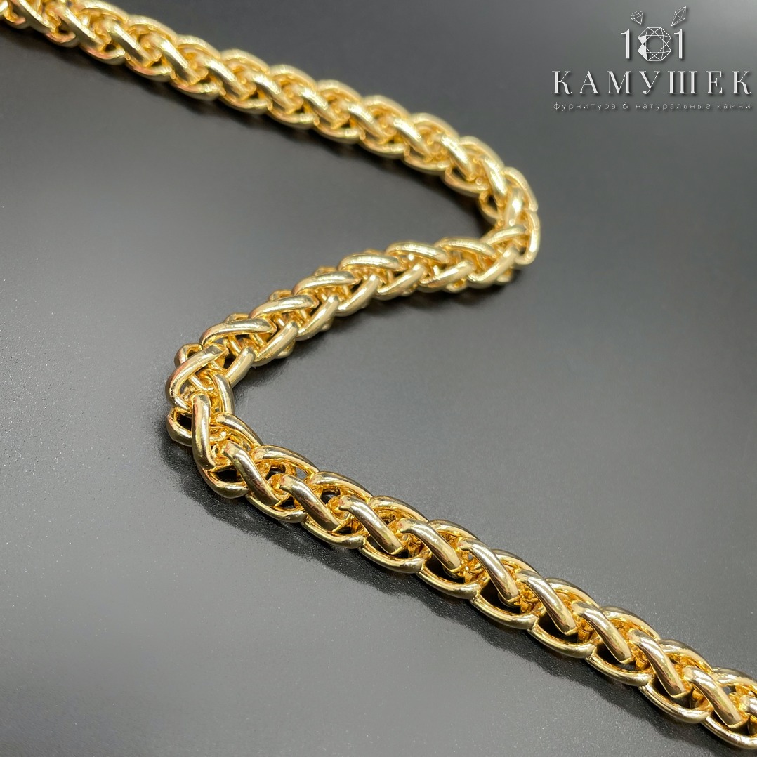Цепь №125-1 цвет золото 6*4 мм