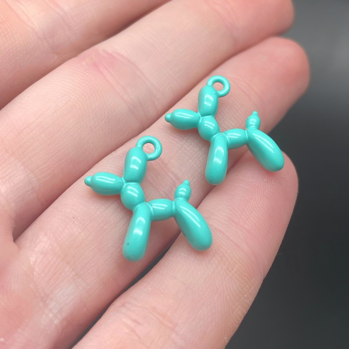 14*18 мм, Подвеска пудель бирюзовая эмаль