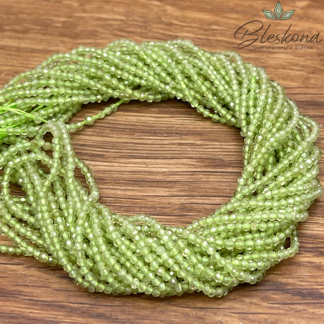 Хризолит алмазная огранка 2 мм