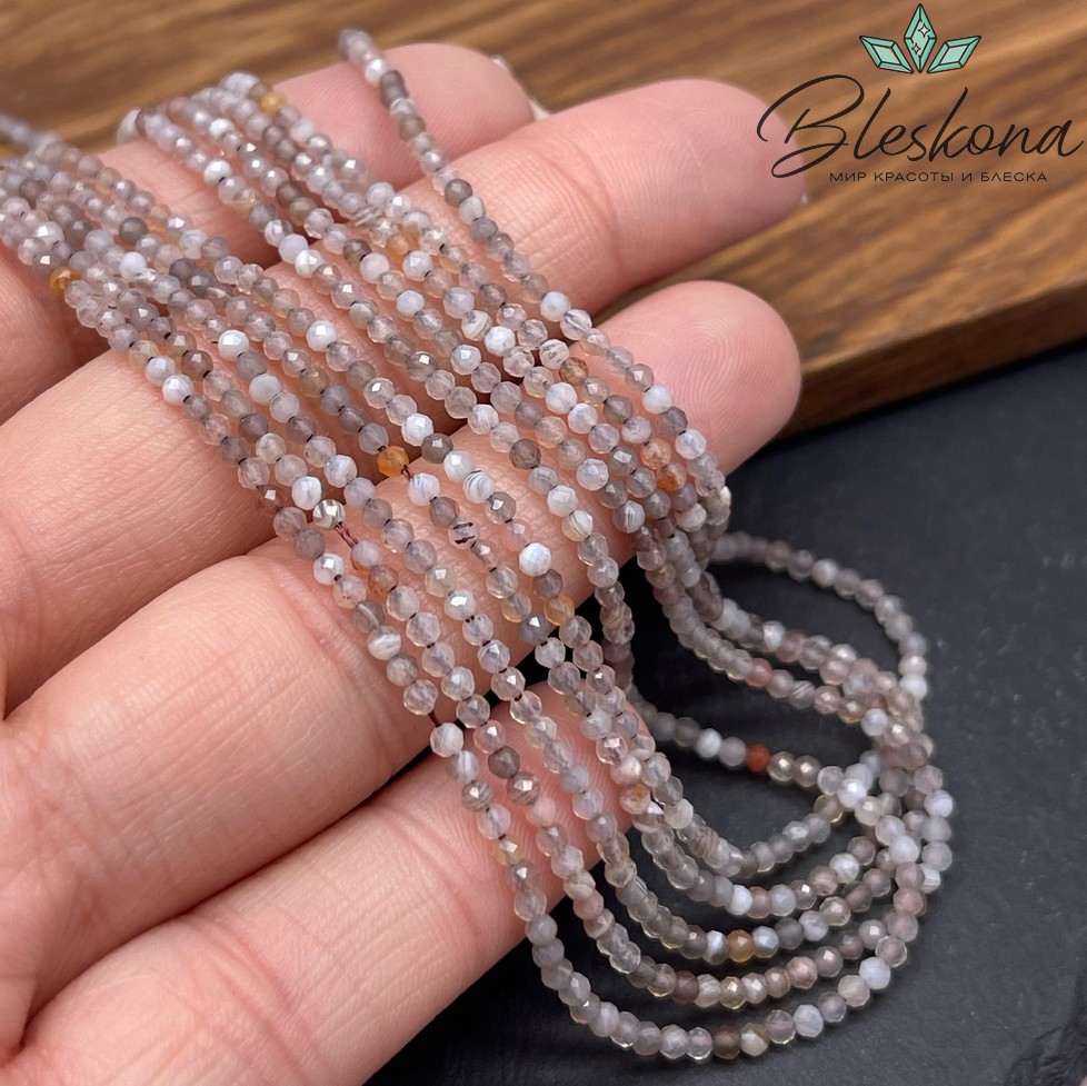 Агат Ботсвана микроогранка №1 2мм