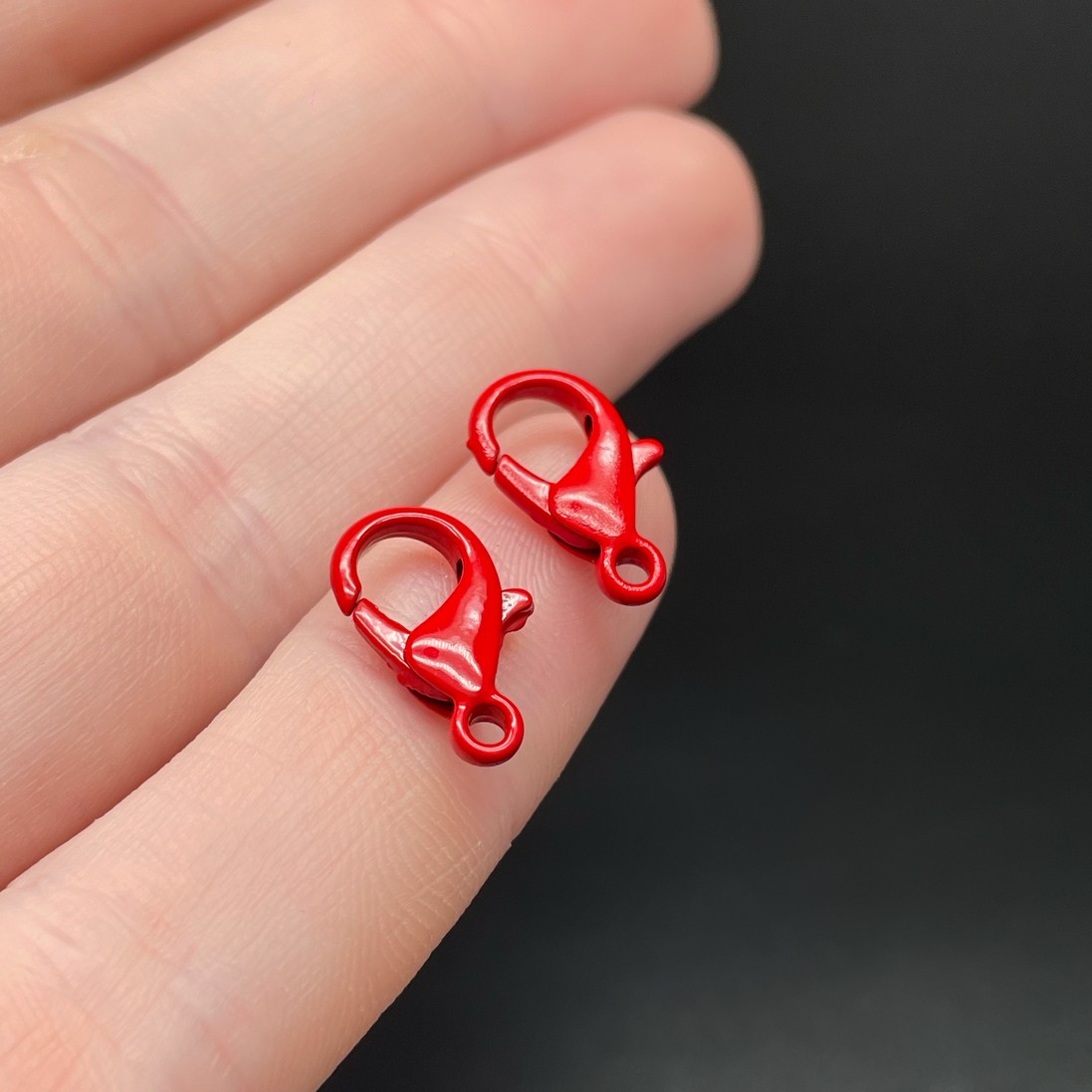 14 мм , Замок круглый  красная эмаль