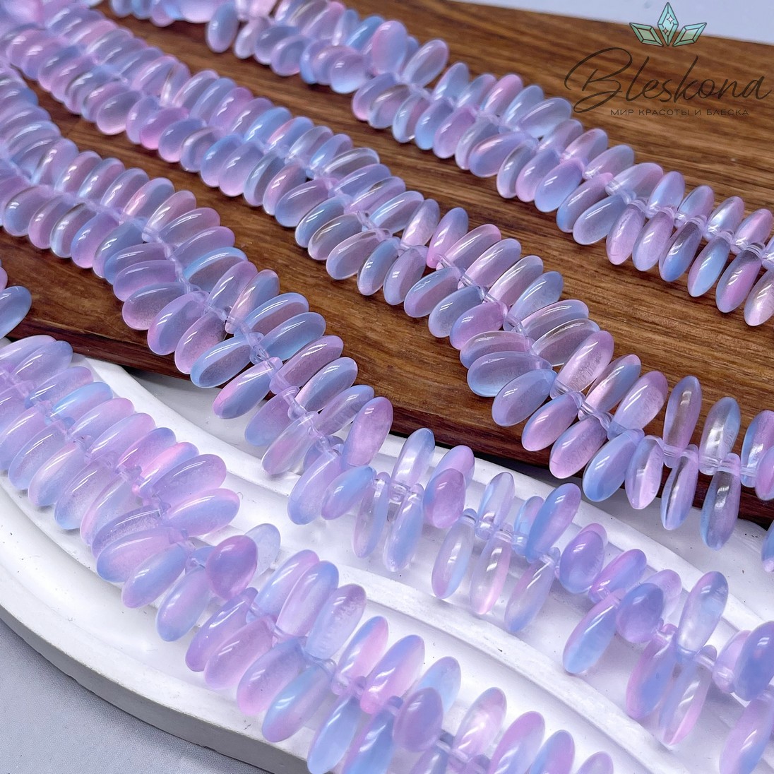 7,5*13,5 мм Стекло Lux, капля, цвет сиреневый градиент