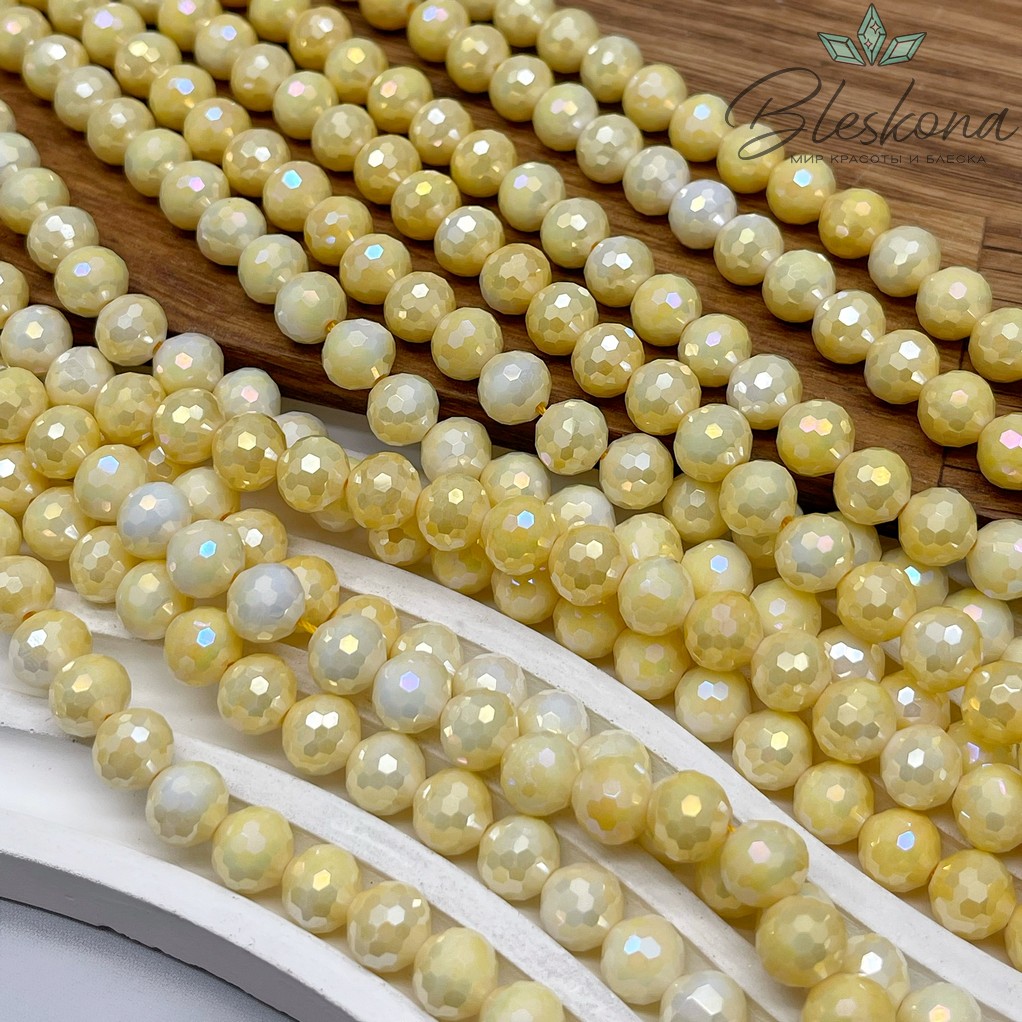 Стекло Lux желтое огранка  8 мм