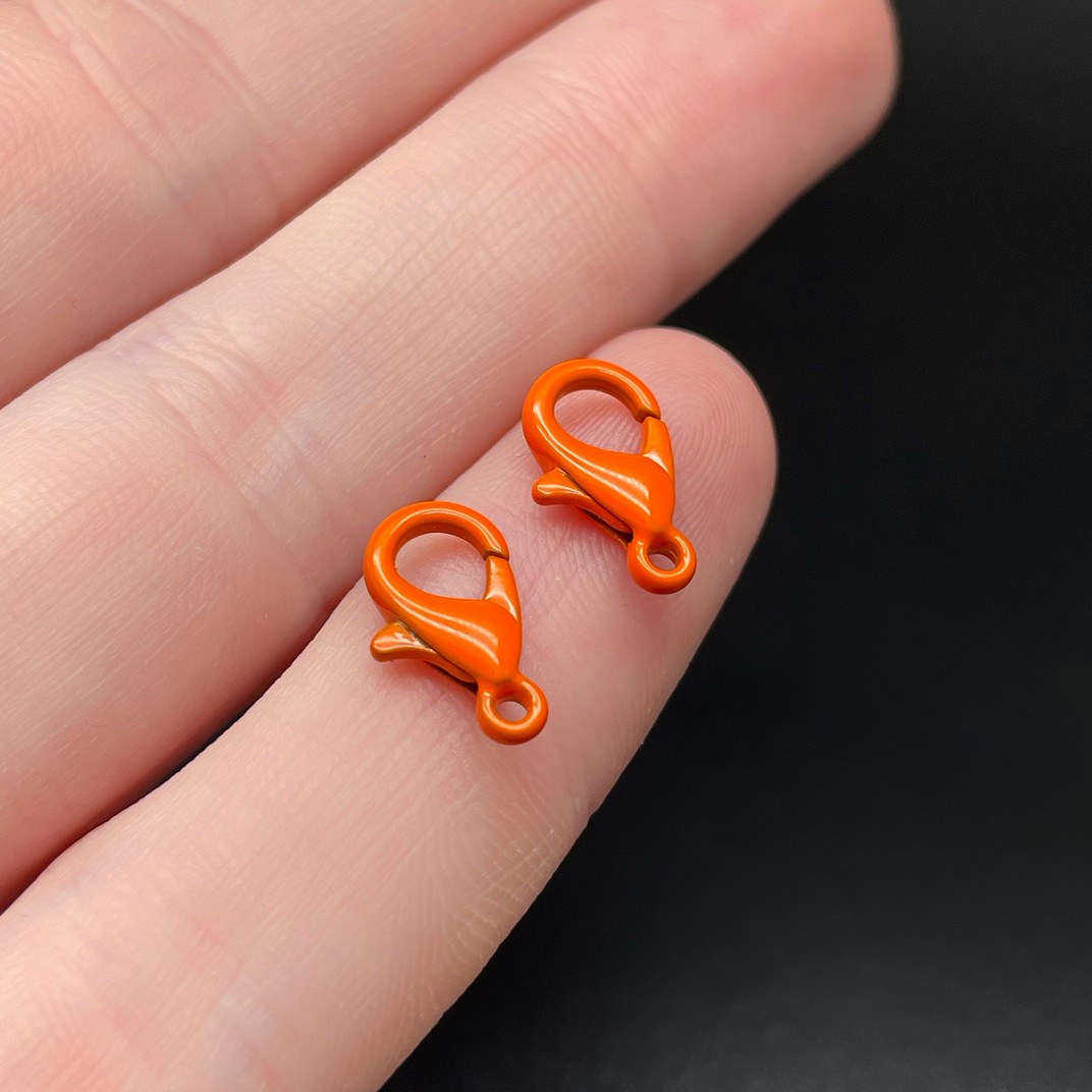 12 мм , Замок круглый темно- оранжевая эмаль