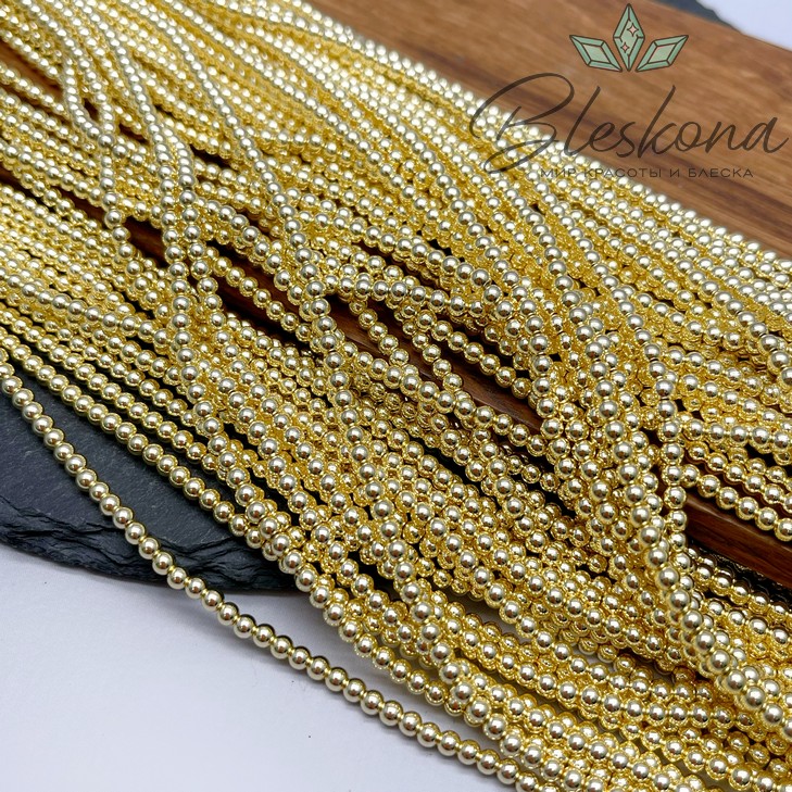 2 мм Гематин имитация, цвет светлое золото