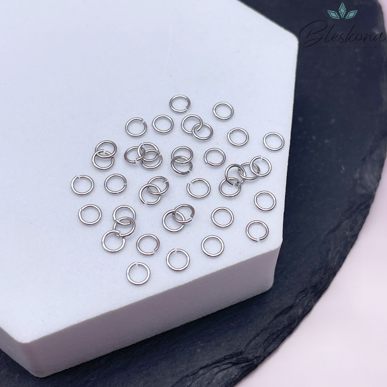 4*0,6 мм Цвет серебро, Колечки уп. 1 гр. 