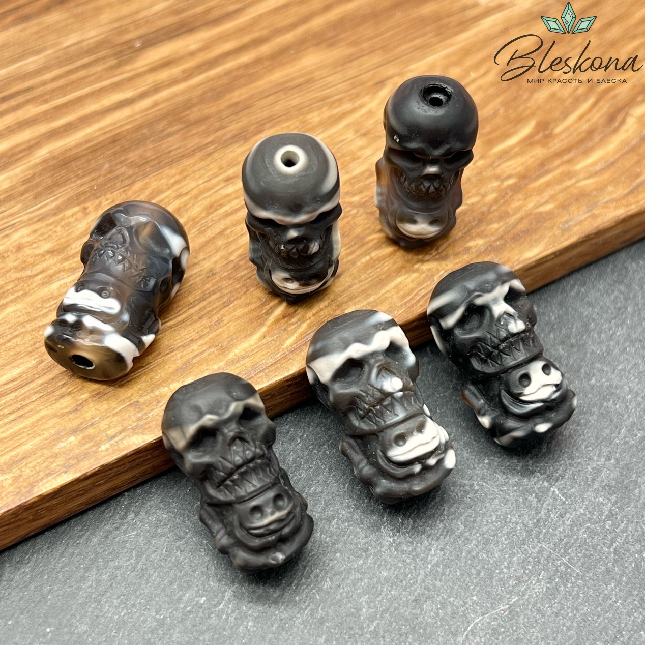 22*11 мм Резная тибетская бусина из Агата №2