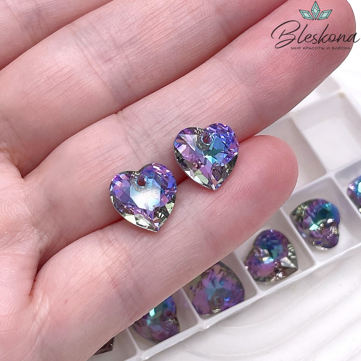 6432 Heart Cup Pendant 10,5 мм Crystal Vitrail Light (VL) P