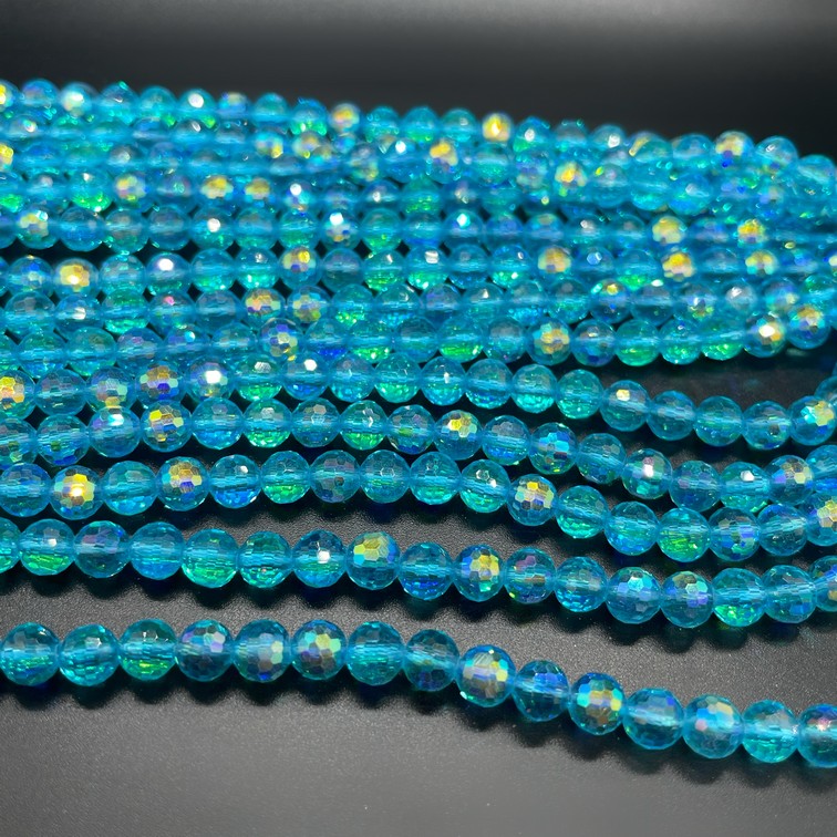 6 мм Стекло Lux, шар, цвет голубой с переливом