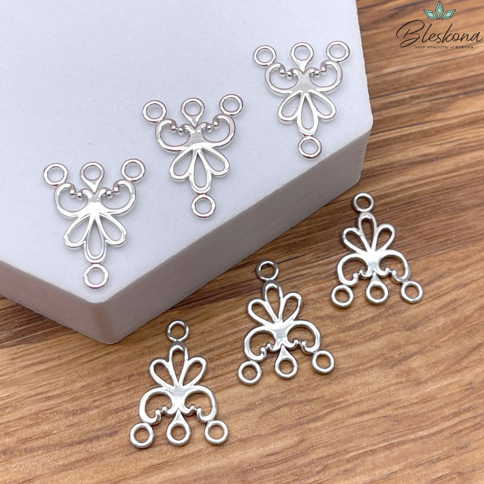 18*14 мм Цвет серебро, Коннектор Этно №18 