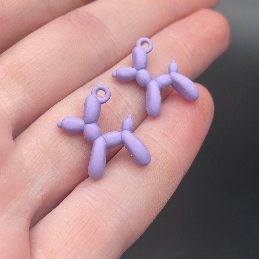 14*18 мм, Подвеска пудель фиолетовая эмаль матовая