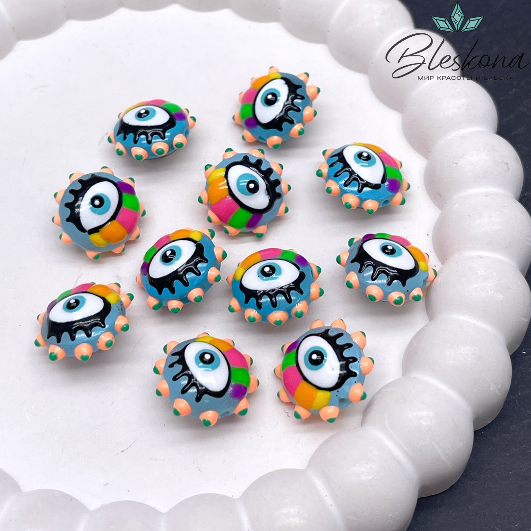 17*16 мм Бусина глаз синий