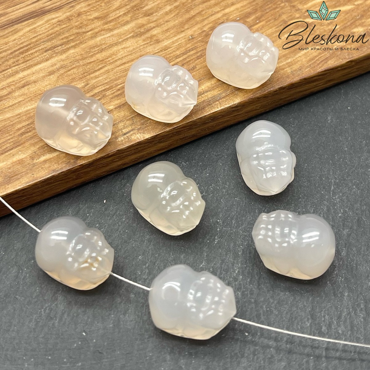 16*11 мм Резная бусина Пи Яо Халцедон