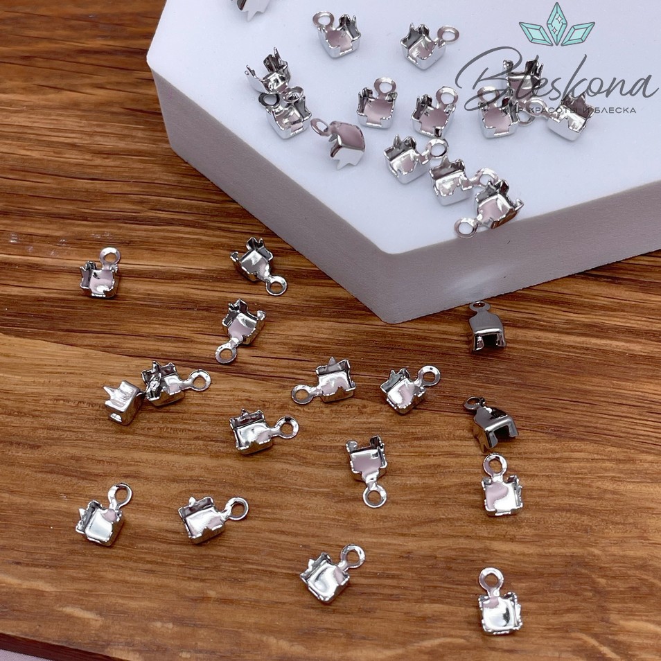 8,5*4,5 мм Цвет серебро, Концевик с цапами