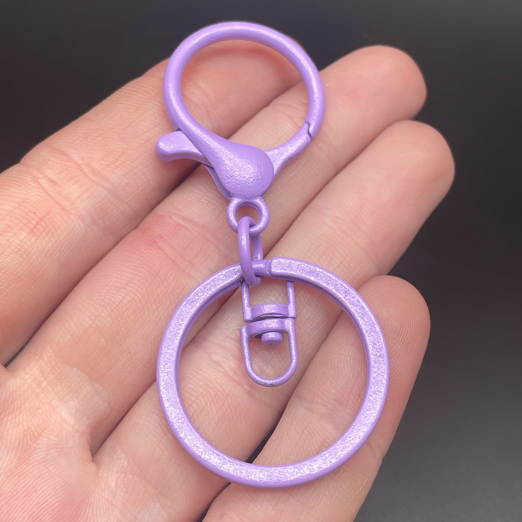 30 мм, Основа для брелока фиолетовая эмаль круглый замок