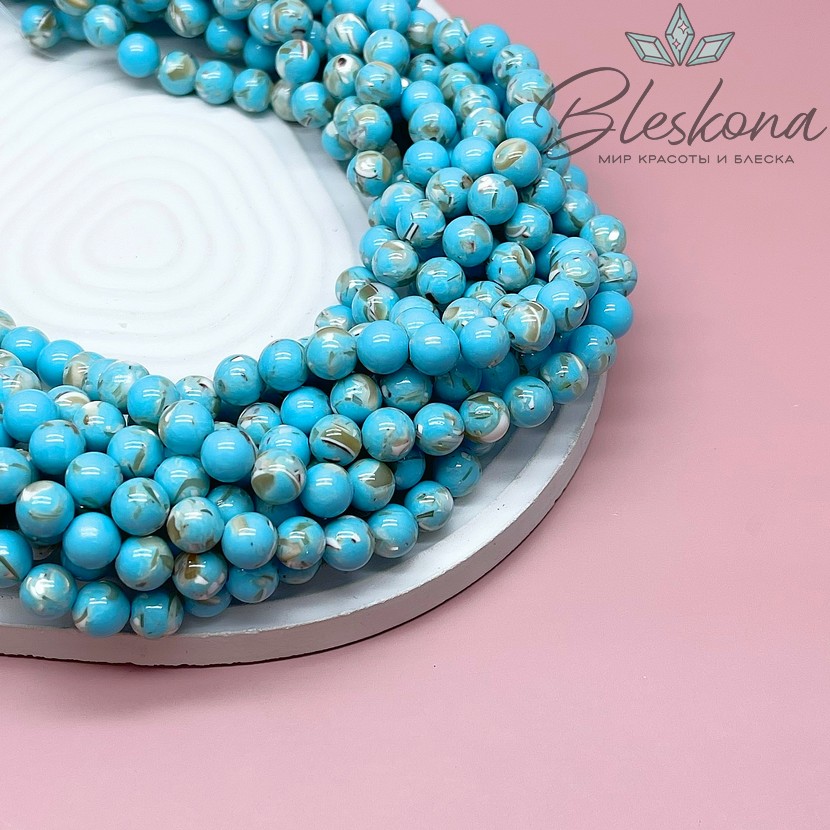 Перламутр с примесью акрила голубой 8,5 мм