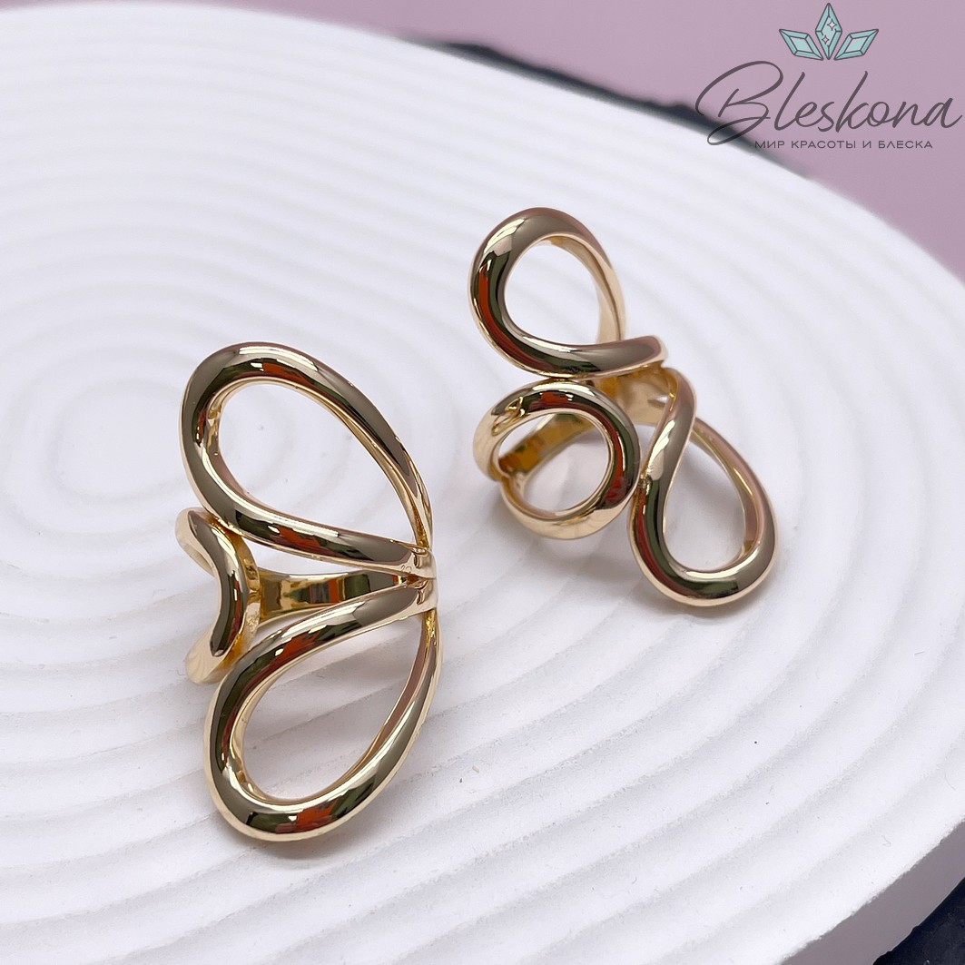 21,5 мм Цвет золото, Кольцо безразмерное 