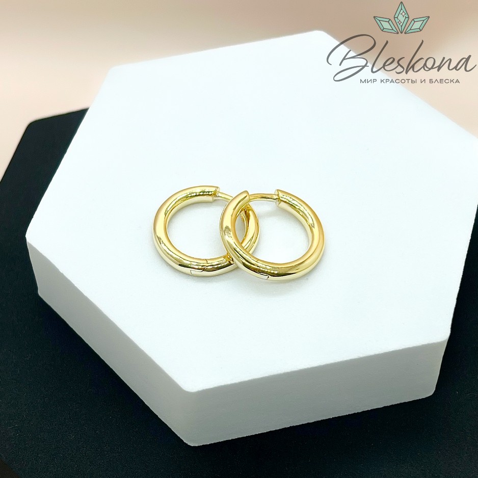 19,5мм  Цвет золото, Швензы бублик Конго Люкс