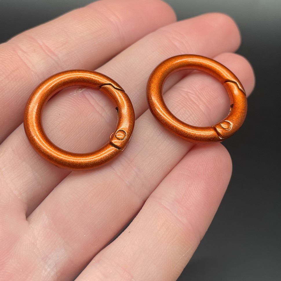 25мм , Замок круг оранжевая эмаль матовая