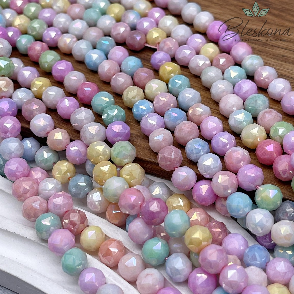 Стекло Lux микс №1 огранка острая  8 мм