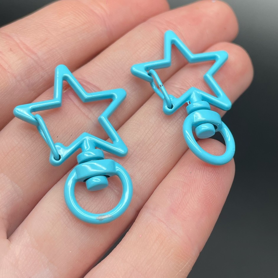 23*35мм , Замок крупный звезда голубая  эмаль №2