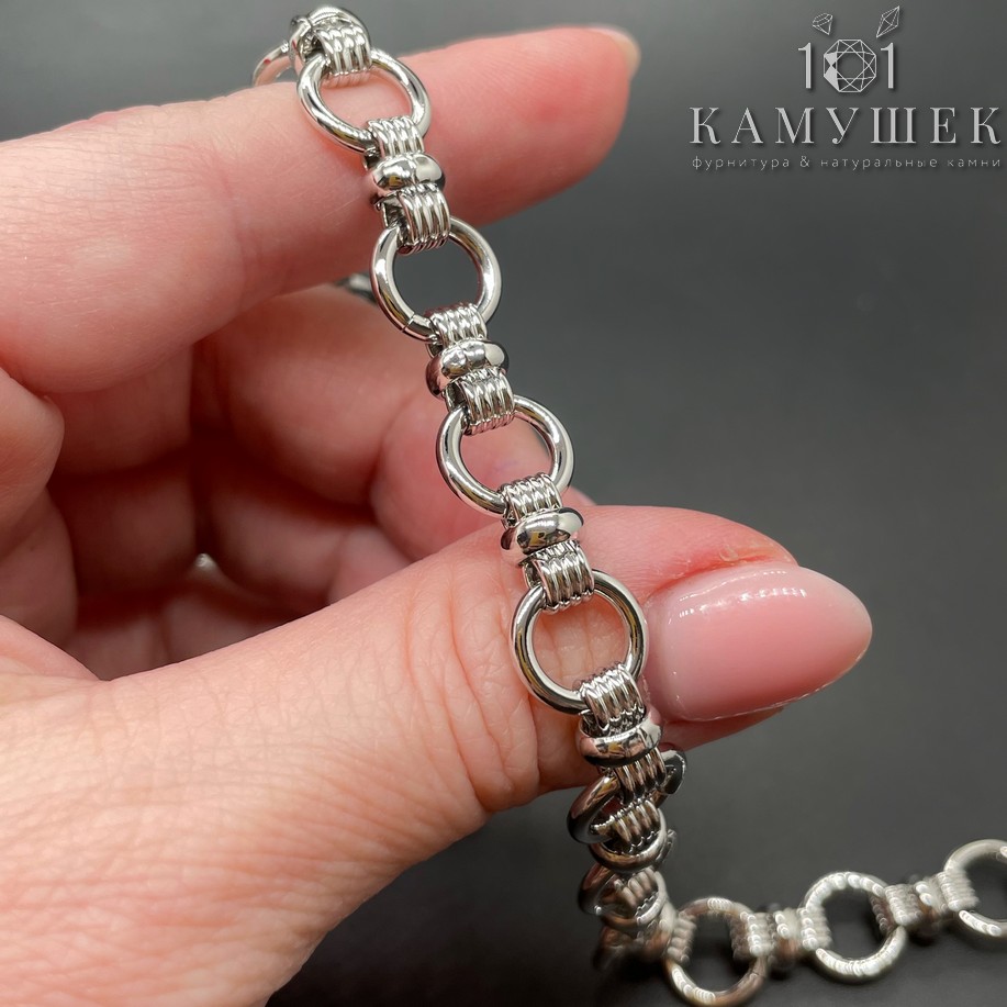 Цепь №42 цвет серебро 10 мм/10*5 мм