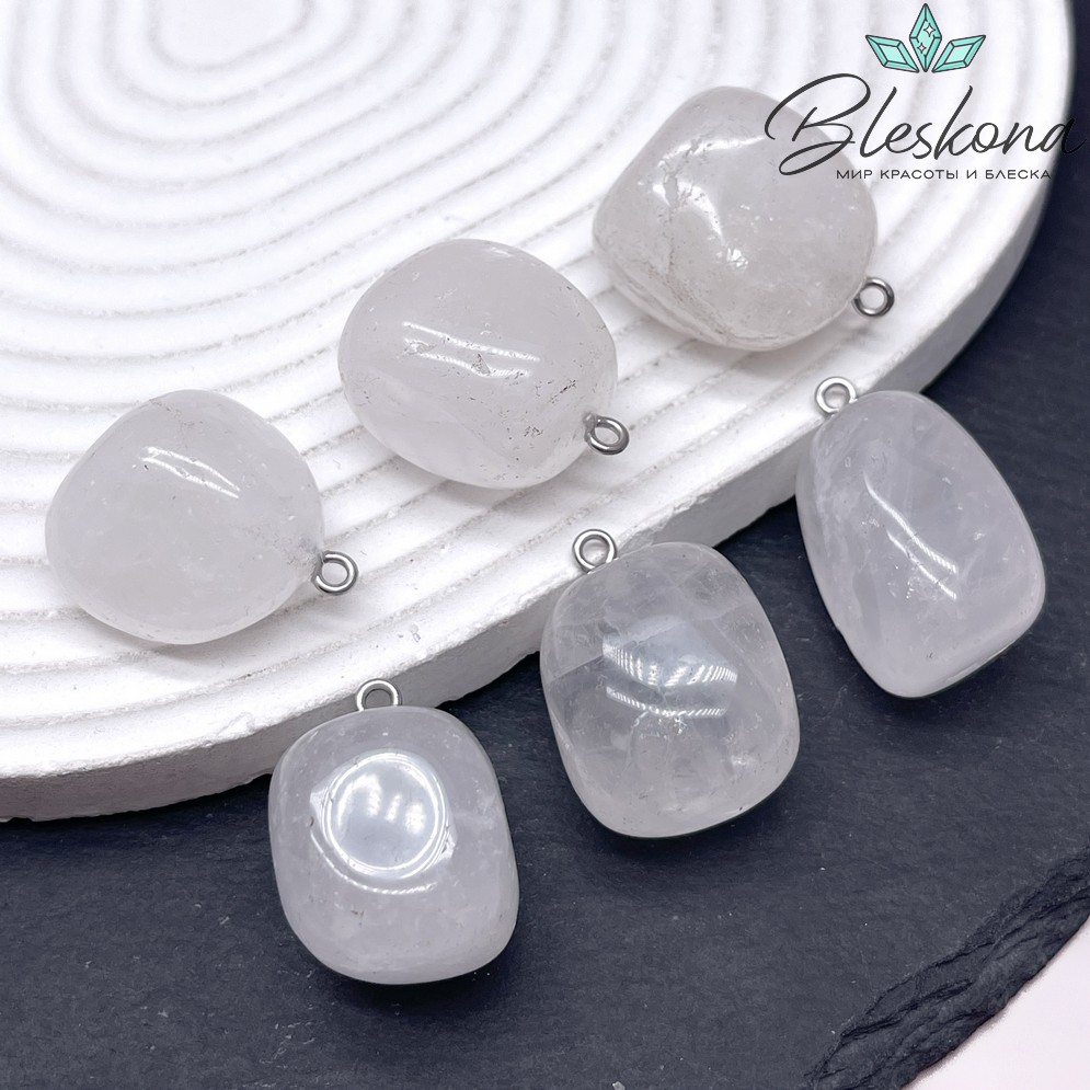 (23-26)*(16-21) мм Цвет серебро, Подвеска Горный хрусталь фриформ 