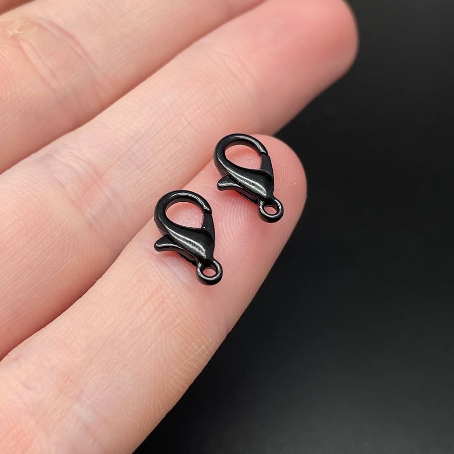 12 мм , Замок круглый  черная эмаль